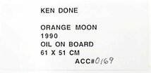 【真作】【WISH】ケン・ドーン Ken Done「ORANGE MOON」油彩 12号大 大作 1990年作 証明シール ◆貴重オリジナル作品 　 #23123260_画像8