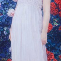 【真作】【WISH】田口貴大「jardin de fleurs」油彩 20号 大作 ◆バラ園に佇む美人 　　〇リアリズム注目画家 独立会員 #23122768_画像6