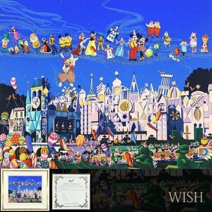 【真作】【WISH】ヒロ・ヤマガタ「IT'S A SMALL WORLD」シルクスクリーン 20号大 大作 直筆サイン 証明書付 ◆ディズニー 　 #23034201