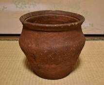 古信楽焼　広口壺　模様あり　室町時代だと思います。　初だし品　レンガ肌_画像4