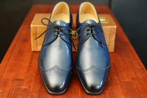 【未使用】クロケット&ジョーンズ◆Crockett&Jones◆GILBERT◆6E◆24～24.5㎝相当◆紺ネイビー◆ショートウイングチップ◆英国【箱袋付き】_画像2