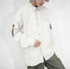 EU VINTAGE COUNTRY EMBRIDERY DESIGN TYROLEAN SHIRT/ヨーロッパ古着刺繍デザインチロリアンシャツ