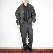 EU VINTAGE tess DEFORMATION DESIGN LEATHER BLOUSON/ヨーロッパ古着変形デザインレザーブルゾン_画像2