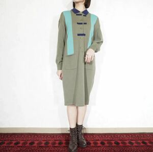 RETRO VINTAGE GAYGIBSON DESIGN KNIT ONE PIECE/レトロ古着デザインニットワンピース