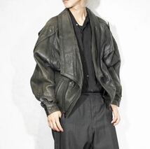 EU VINTAGE tess DEFORMATION DESIGN LEATHER BLOUSON/ヨーロッパ古着変形デザインレザーブルゾン_画像1