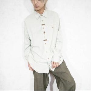 EU VINTAGE OS TRACHTEN EMBROIDERY DESIGN TYROLEAN SHIRT/ヨーロッパ古着刺繍デザインチロリアンシャツ