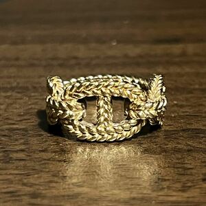 VINATGE HERMES Chaine d'Ancre Tresse Ring ヴィンテージ エルメス シェーヌ ダンクル トレス リング 18K ゴールド ヴァンドーム K18金750