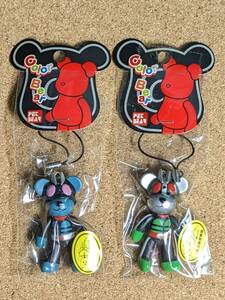 ☆仮面ライダー旧１号＆新１号：マスコットストラップ☆olor bear カラーベア☆内袋未開封・美品☆