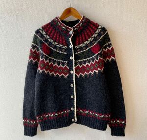 80s Woolrich ウール モヘア ノルディック カーディガン L ウールリッチ ビンテージ ニット