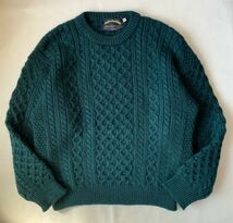 dublin woollen mills ウール フィッシャーマン セーター L アイルランド アラン ケーブル ニット_画像1