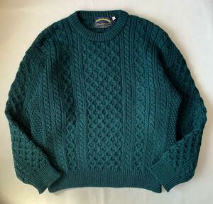 dublin woollen mills ウール フィッシャーマン セーター L アイルランド アラン ケーブル ニット