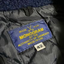 USA製 MONOGRAM ボア フリース Pコート 42 モノグラム アメリカ製 ネイビー_画像8