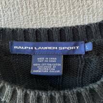 RALPHLAUREN SPORTS ケーブル コットン ニット L ラルフローレン スポーツ ブラック セーター_画像6