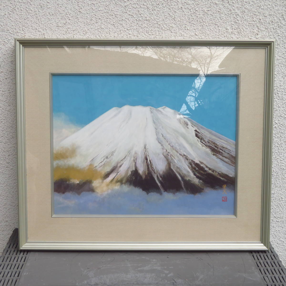 真作保証 アート作品【 富士 / 三輪晃久 】油彩 油絵 風景画 絵画 美術品 芸術品 作家 在銘 共シール 骨董品 古美術品 横72×縦60, 美術品, 版画, 石版画, リトグラフ