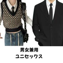 黒ネクタイ 無地 ネクタイ 制服 メンズ レディース 韓国 片手装着 ブラック_画像4