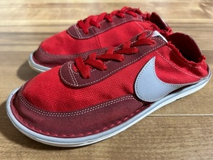 レア! NIKE ナイキ SOLASOFT WAFFLE CRUISER ソーラーソフトワッフルクルーザー 赤 レッド/グレー 2011年製 26cm 限定 スリッポン クロッグ