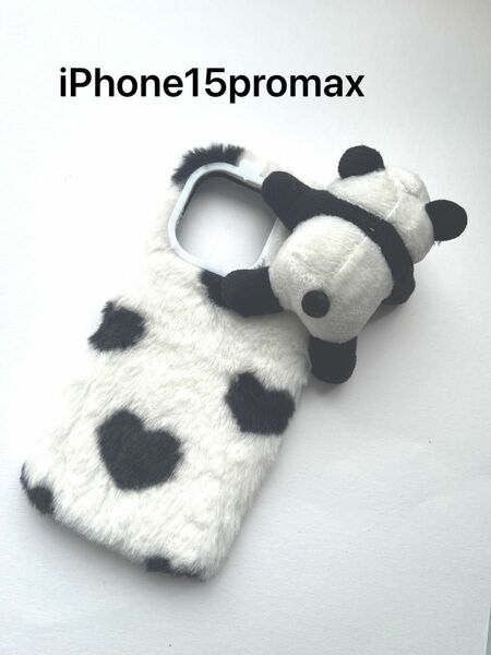 iPhone15promaxハート柄パンダのかわいいアイフォンケース新品送料込み