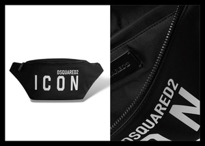 定価7.1万 ディースクエアード DSQUARED2 シンプルで使い勝手抜群！ICON&ロゴ バムバッグ ベルトバッグ ボディバッグ ウエストポーチ