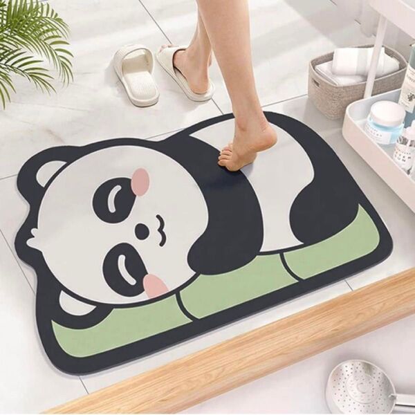 超吸収性バスマット 癒し 漫画 浴室 入口 スリップ防止マット 40x60cm