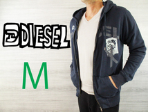 DIESEL●ディーゼル＜デカロゴ コットン フルジップ パーカー スウェット＞M1650c_画像1