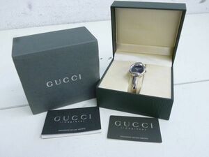 P137-N30-1466 Gucci グッチ 1400L バングルウォッチ 腕時計 レディース クオーツ 箱付き 現状品①