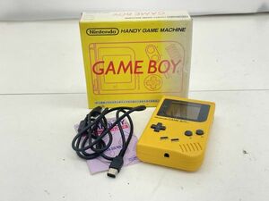 P328-N35-830 任天堂 Nintendo ニンテンドー GAME BOY ゲームボーイ DMG-01 イエロー 本体 DMG-04 通信ケーブル 現状品②