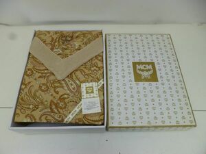 Q059-S3-13146 MCM シルク混肌毛布 MQ9082 ベージュ 寝具 140cm×190cm 現状品①