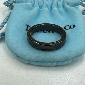 上11295 Tiffany 1837 ナロー　リング　チタン　指輪　ブラック系　ティファニー