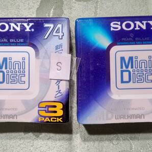 S 日本製 MD for WALKMAN ミニディスク SONY カラーコーディネート 74分 6枚セット( 3枚入り×2PACK PEARL BLUE) 未開封