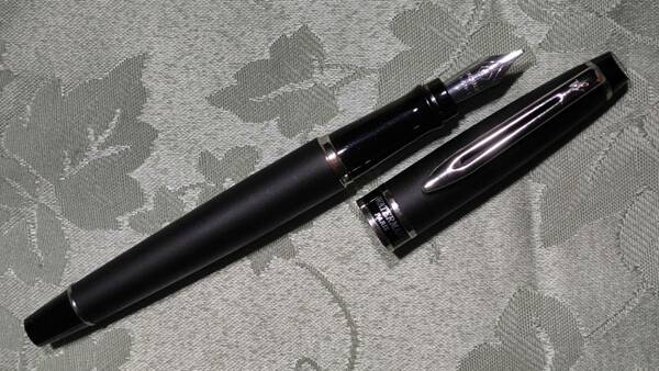 128 WATERMAN ウォーターマン エキスパート 万年筆 マットブラックGT ペン先 F コンバーター付き