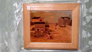 8 アメリカ製 georgina's country creations 風景画 ウォールアート 壁掛け（24㎝×20㎝×2㎝）家・看板・馬車