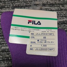 未使用 FILA SPORT フィラ ワンポイント 刺繍 ハイソックス 22-24cm 靴下 スクール レトロ 紫 日本製_画像7