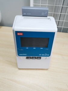 MAX マックス タイムレコーダー ER-80S2CW　電波時計搭載　ER-WA100　電源コード切られた、動作未確認　ジャンク扱い　現状販売