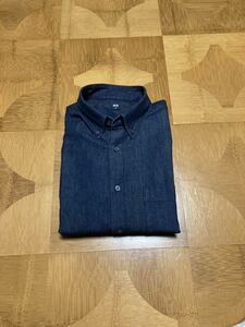 【試着のみ★ほぼ新品】UNIQLO・デニム・ボタンダウンシャツ・size:XL