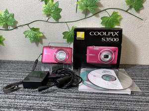 2334-05★◇現状品◇ニコン Nikon デジタルカメラ COOLPIX S3500 ストロベリーピンク コンパクトカメラ★