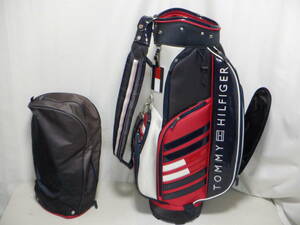  TOMMY HILFIGER GOLF 9.型★中古★アスリートスポーツカートバック (WHxNVxRED)