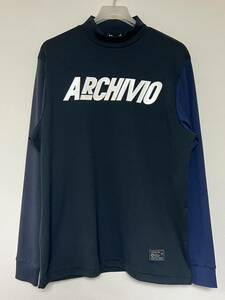 ARCHIVIO アルチビオ 新品 2023春夏モデル ハイネックプルオーバー 長袖 メンズ ゴルフウエア ネイビー系 サイズ46（M相当） A269209