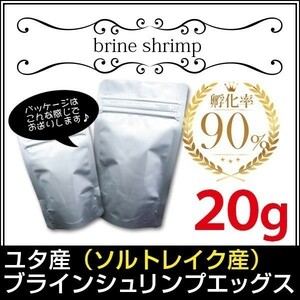 y330-01 ユタ産（ソルトレイク産）ブラインシュリンプエッグス　孵化率90%　20g＜小分け＞メダカ等 金魚小屋-希-福岡 インボイス対応