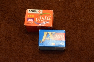 3065●ジャンク カラーネガフィルム2本 AGFA vista100-27 コニカミノルタ JX100-24 