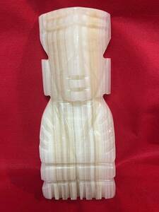ヴィンテージ オニキス 大理石 マヤ アステカ ティキ 置物 オブジェ 彫刻 レトロ インテリア 2.8kg (01096並