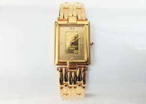 【453】ELGIN FK-577 ゴールドカラー インゴット 1g 刻印 純金 K24 腕時計 QZ クォーツ テスター○ レディース メンズ