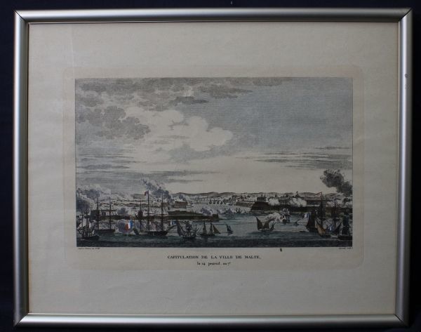 D629 Author unknown Capitulation de la ville de Malte Etching/Copper Engraving Surrender of the City of Malta French Revolution, painting, oil painting, Nature, Landscape painting