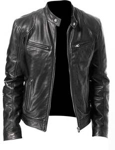  prompt decision * men's leather jacket rider's jacket bike jacket jumper blouson leather jacket S~5XL 3 color black 