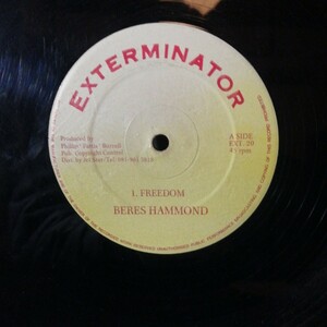 即日支払いのみ 45rpm レコード BERES HAMMOND - Freedom / 12inch EXTERMINATOR / 再生確認済 Mr Bassie リディム 1992年ヒット