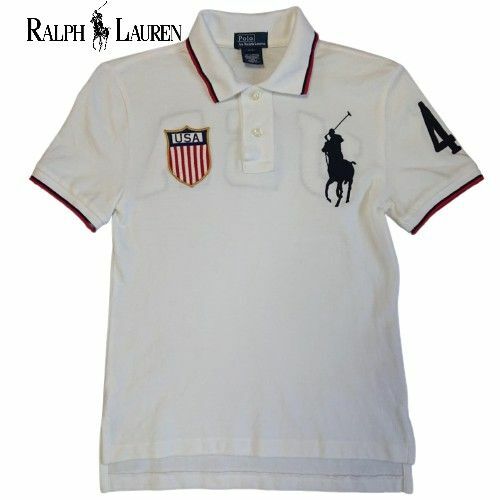 ①【※訳アリ/USED】POLO RALPH LAUREN ポロラルフローレン ビッグポニー 半袖ポロシャツ キッズ 140