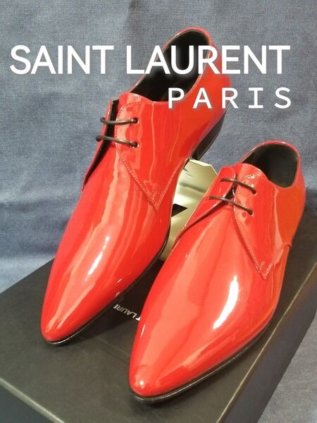 ★新品・メンズ★【Saint Laurent Paris】パテントレザー 赤