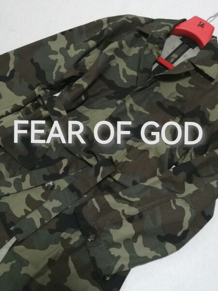 ★新品・メンズ★【FEAR OF GOD 】ミリタリーコート　カモフラ　グリーン