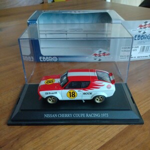 エブロ EBBRO 1/43 624 NISSAN CHERRY COUPE TS RACING 1973 WHITE/RED 日産 チェリークーペ レーシング 