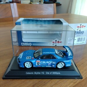 エブロ EBBRO 1/43 377 CALSONIC SKYLINE GT-R R34 VQ JGTC 2002 BLUE カルソニック スカイライン 