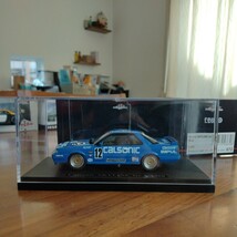 《美品》エブロ EBBRO 1/43 672 CALSONIC SKYLINE Gr.A 1988 BLUE カルソニック スカイライン_画像3